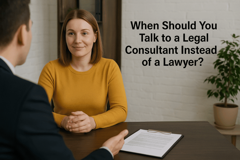 When Should You Talk to a Legal Consultant Instead of a Lawyer?